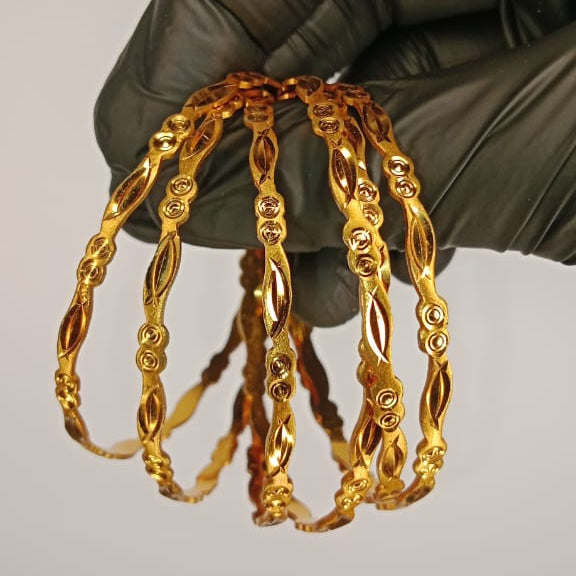Gold Plated Bangles For Ladies | Girls – 6 Churiyan Gold Plated Bangles For Wedding | Special Occasion