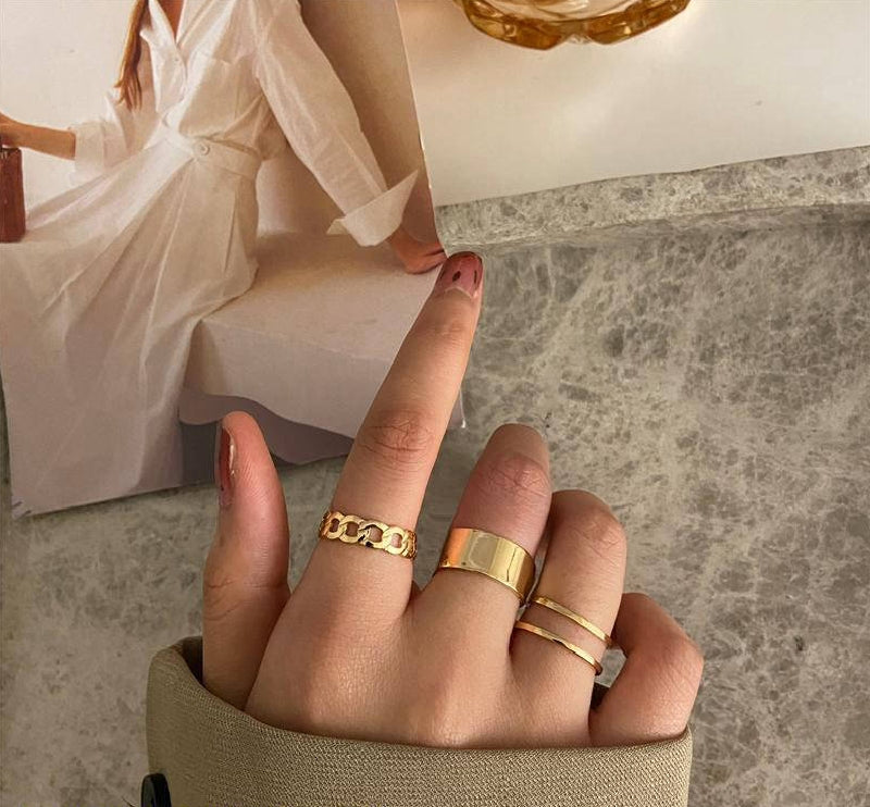 Alloy Plated Hip Hop Rings | Pack of 3.