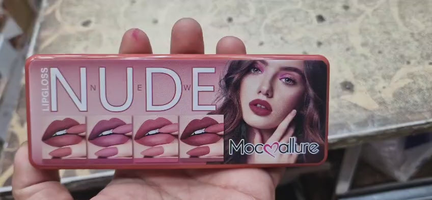 Mocallure Dark Nude Matte Lip Gloss Set | 8 Piece Set For All Skin Tones.