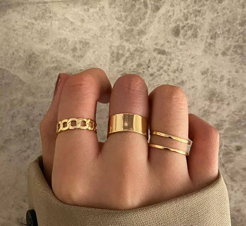 Alloy Plated Hip Hop Rings | Pack of 3.