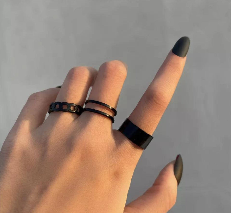 Alloy Plated Hip Hop Rings | Pack of 3.