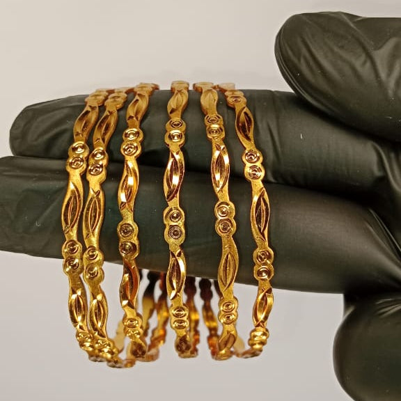 Gold Plated Bangles For Ladies | Girls – 6 Churiyan Gold Plated Bangles For Wedding | Special Occasion