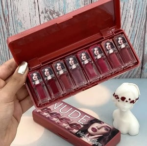 Mocallure Dark Nude Matte Lip Gloss Set | 8 Piece Set For All Skin Tones.