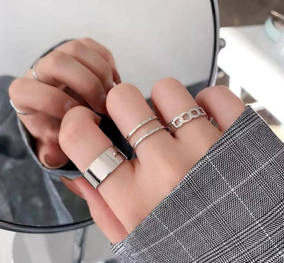 Alloy Plated Hip Hop Rings | Pack of 3.
