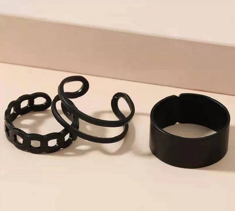 Alloy Plated Hip Hop Rings | Pack of 3.